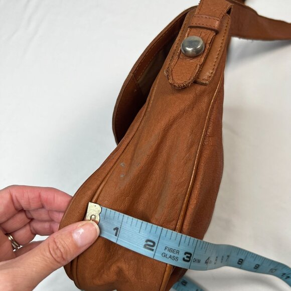 Vintage 90s Kenneth Cole Leather Flap Bag Shoulder Hazelnut Brown - Picture 10 of 13